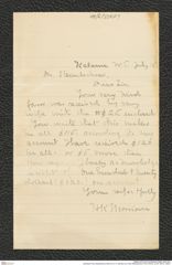 Nachlass Franz Steindachner, Brief von H. K. Morrison an Franz Steindachner (15.07.XXXX), Inv.Nr. 350.01, Seite 1